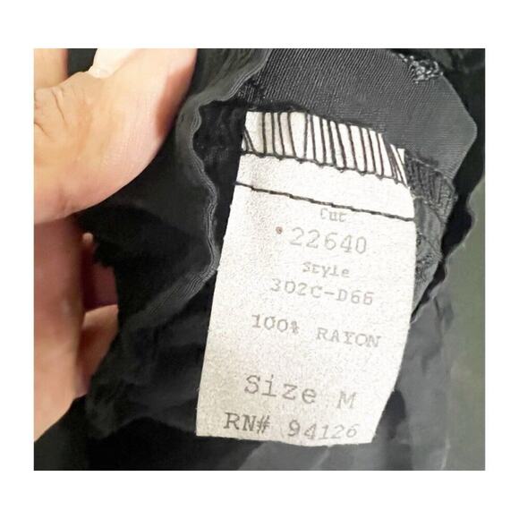 CP Shades Blouse Medium Floral Jacquard Black Long Sleeve Lagenlook City Chic - Picture 9 of 9